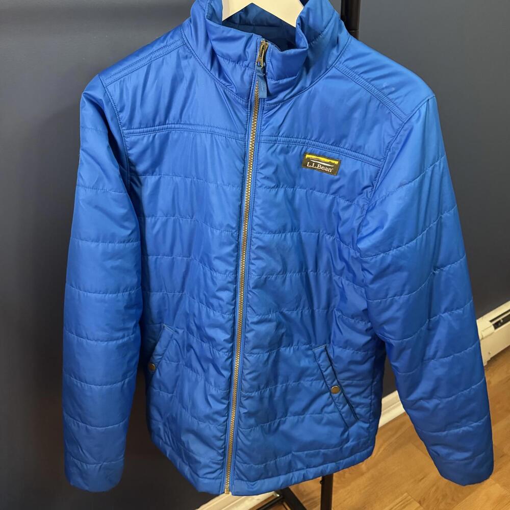 L.L. Bean, Blue Lightweight Puffer Jacket, Mens Small